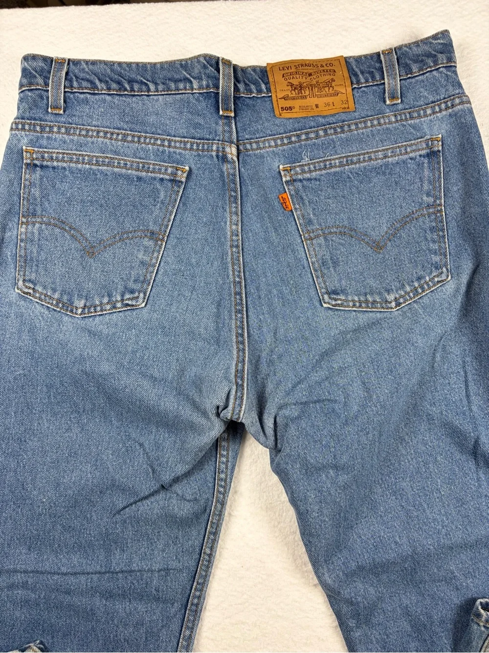 Vtg Levi’s 505 Orange Tab Jeans W36 L32 Made in USA 575 Straight Leg
